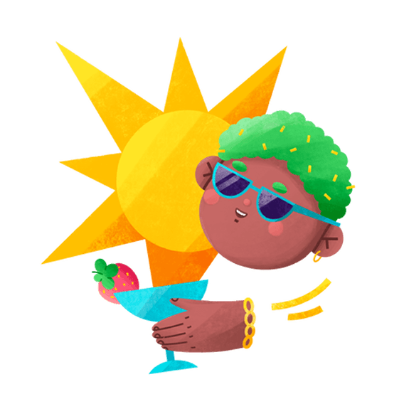 Person with cocktail enjoying the sun