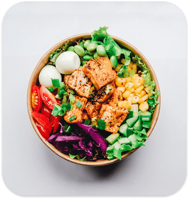 Colorful healthy salad bowl